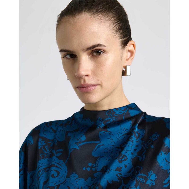 Cue Paisley Stencil Floral Cowl Neck Top image number 2